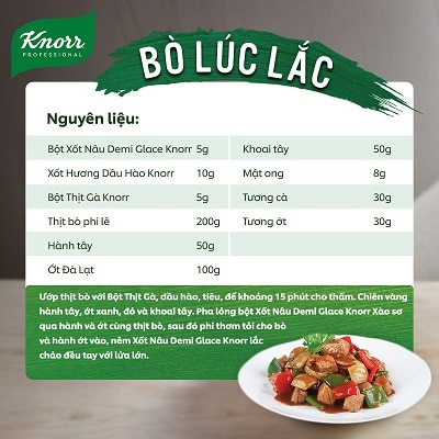 Knorr Xốt Nâu Demi Glace 1kg - Với Knorr Xốt Nâu Demi Glace chỉ mất 3 phút để có ngay xốt nâu thượng hạng cho món bò hầm.